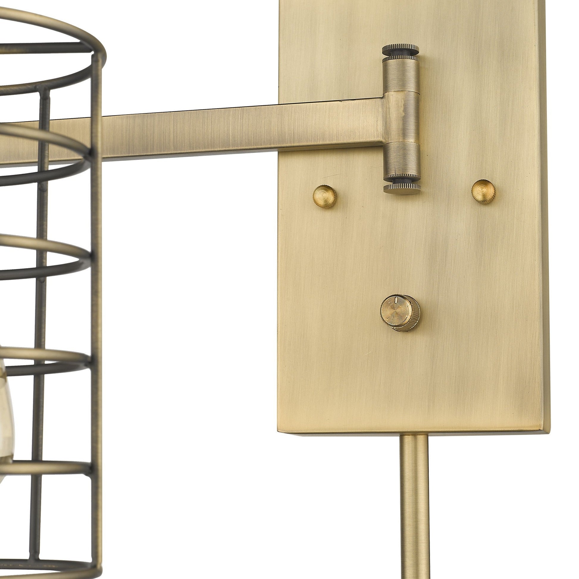 HomeRoots Industrial Metal Wall Sconce in Gold Finish