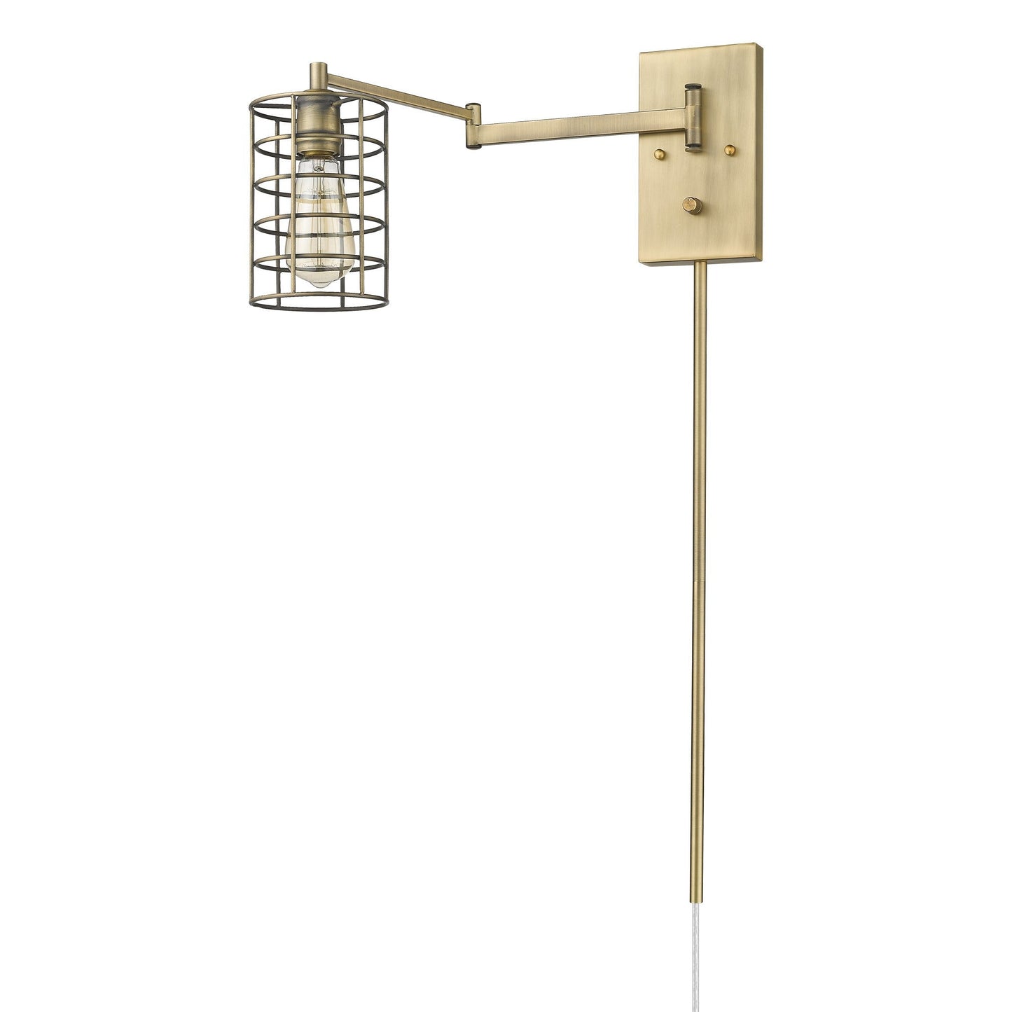 HomeRoots Industrial Metal Wall Sconce in Gold Finish