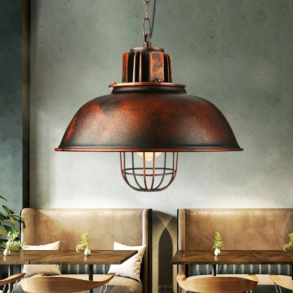 HomeRoots Industrial Retro Metal Pendant Lamp in Vintage Bronze Finish