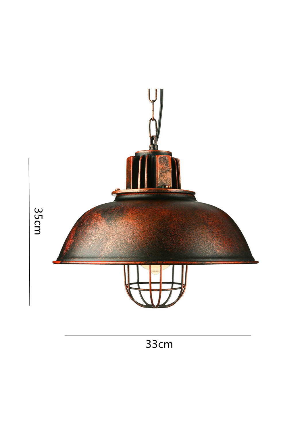 HomeRoots Industrial Retro Metal Pendant Lamp in Vintage Bronze Finish