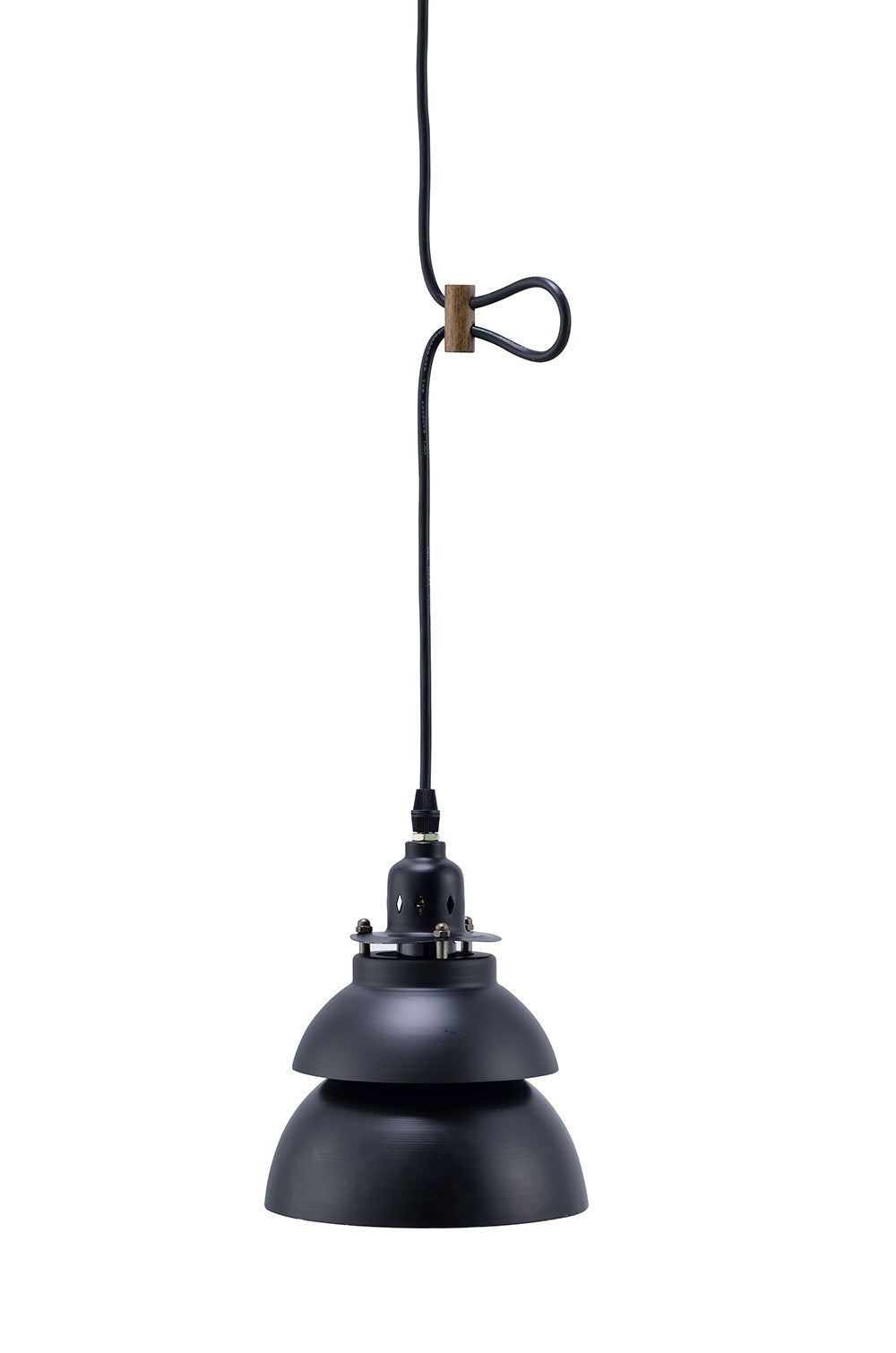 HomeRoots Industrial Two Tier Hanging Light With Black Metal Finish