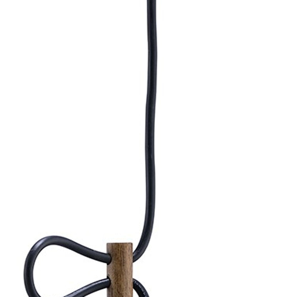 HomeRoots Industrial Two Tier Hanging Light With Black Metal Finish