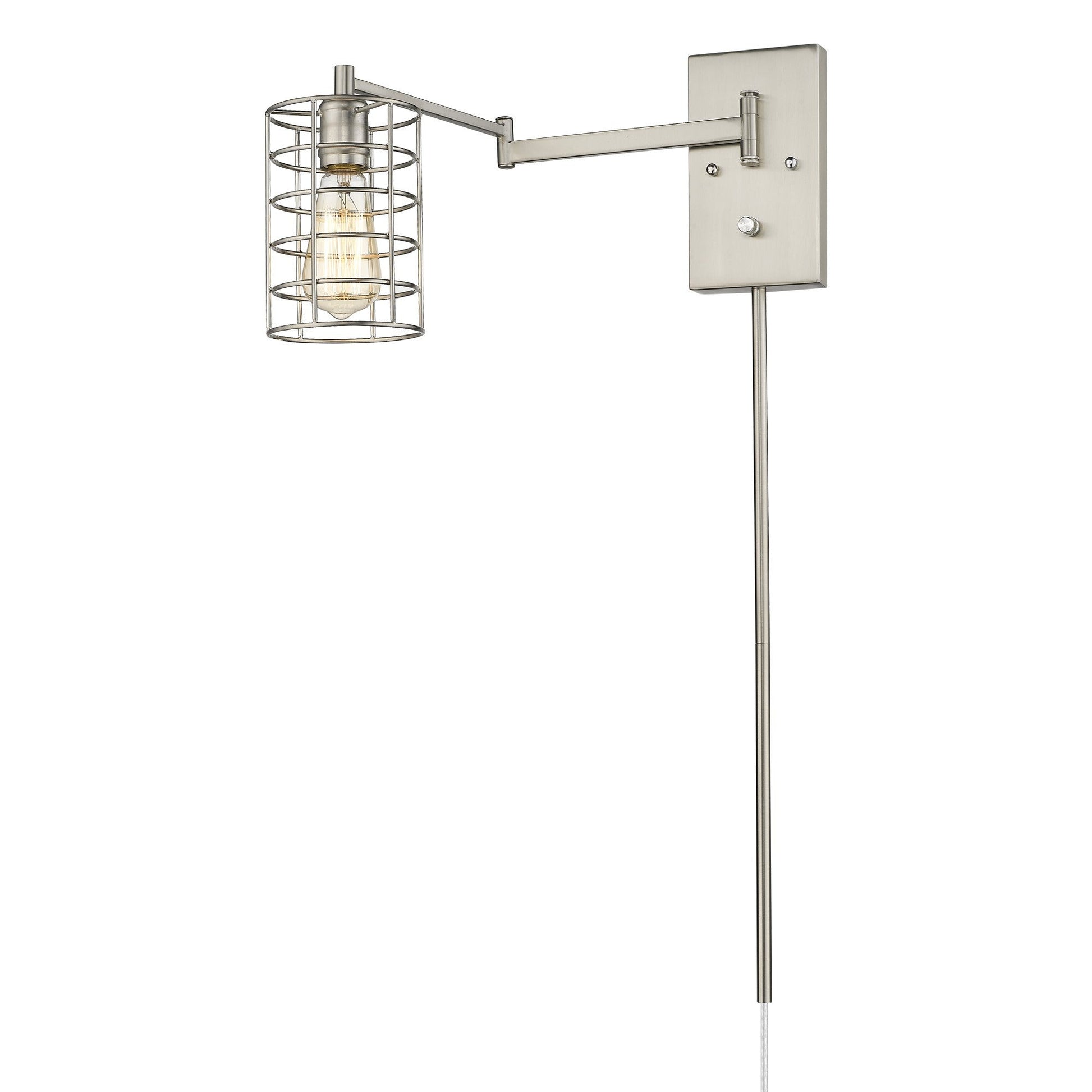 HomeRoots Industrial Wall Sconce With Silver Metal Finish
