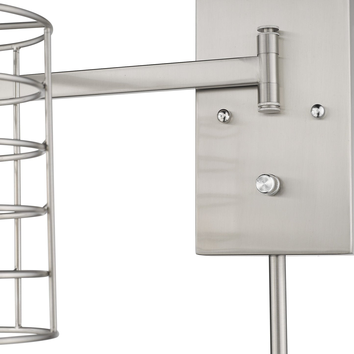 HomeRoots Industrial Wall Sconce With Silver Metal Finish