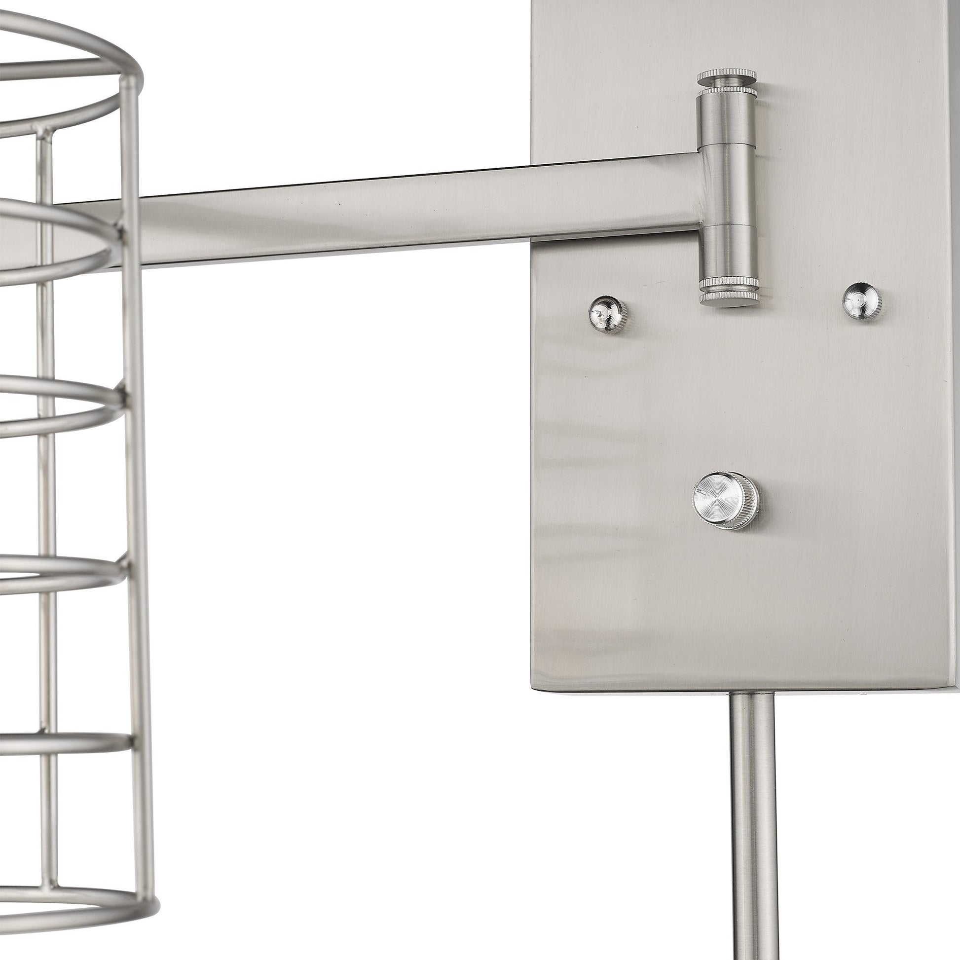 HomeRoots Industrial Wall Sconce With Silver Metal Finish