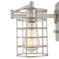 HomeRoots Industrial Wall Sconce With Silver Metal Finish