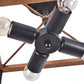 HomeRoots Industrial Wood Square Four Light Ceiling Fixture With Brown and Black Finish