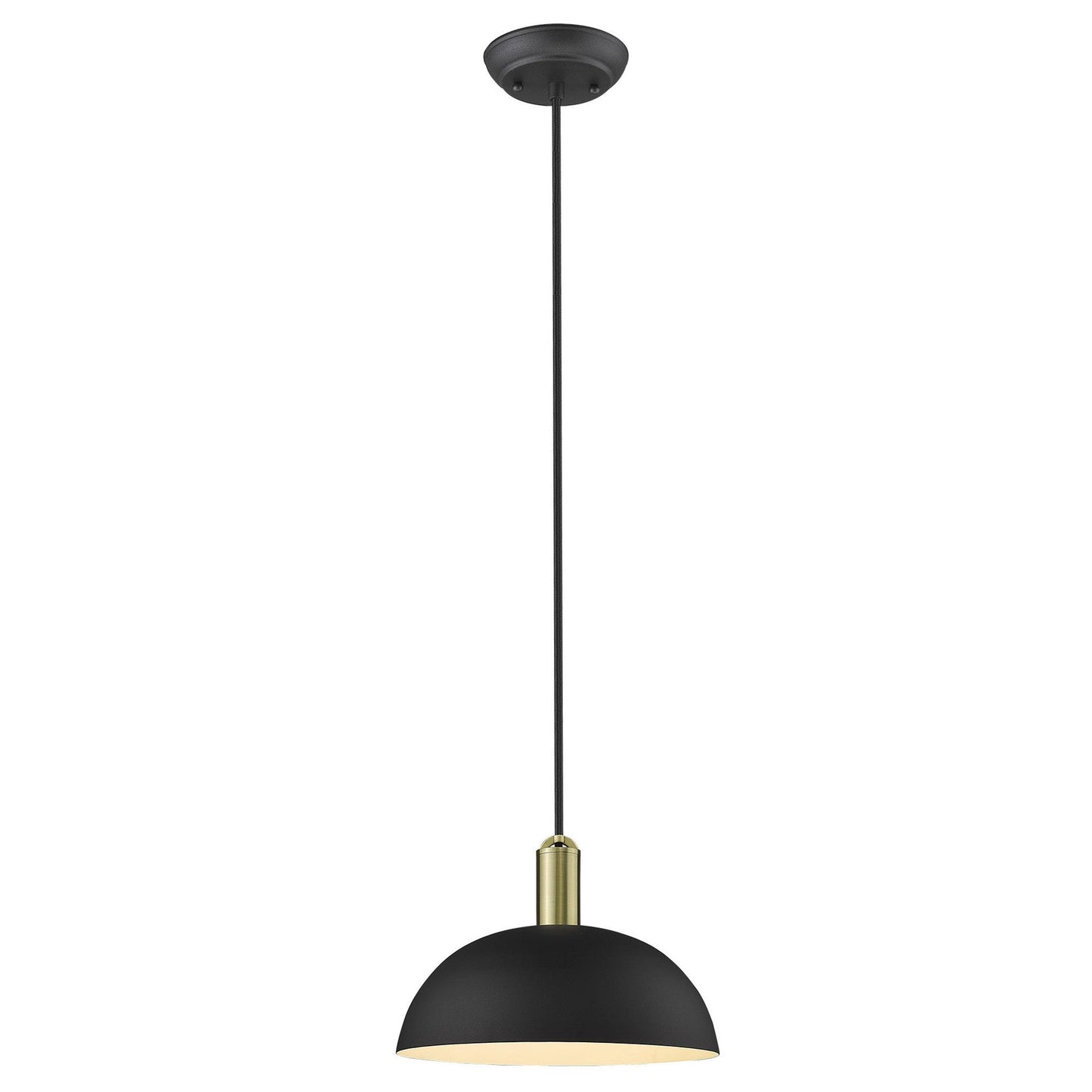 HomeRoots Ingo 1-Light Pendant in Matte Black Finish