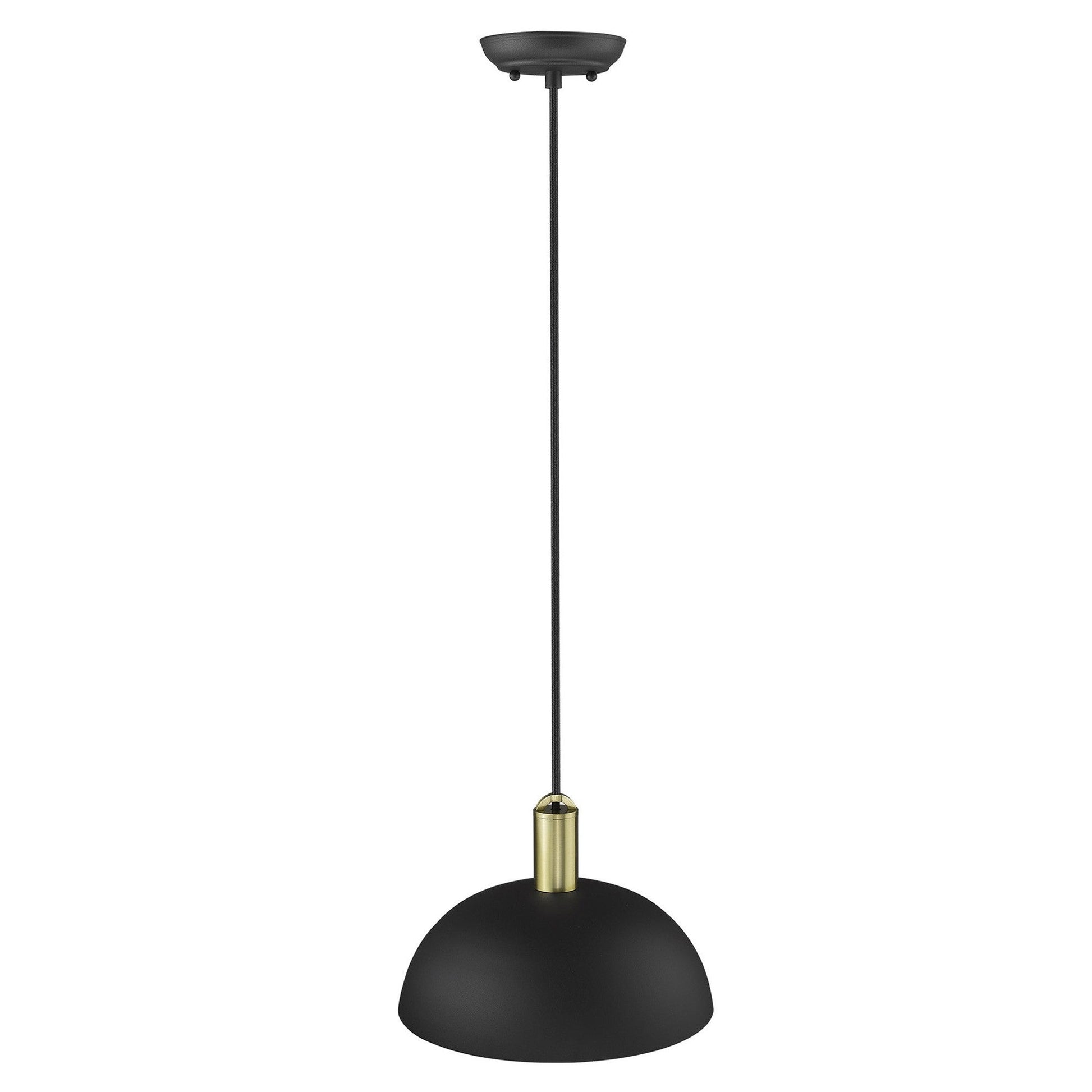 HomeRoots Ingo 1-Light Pendant in Matte Black Finish