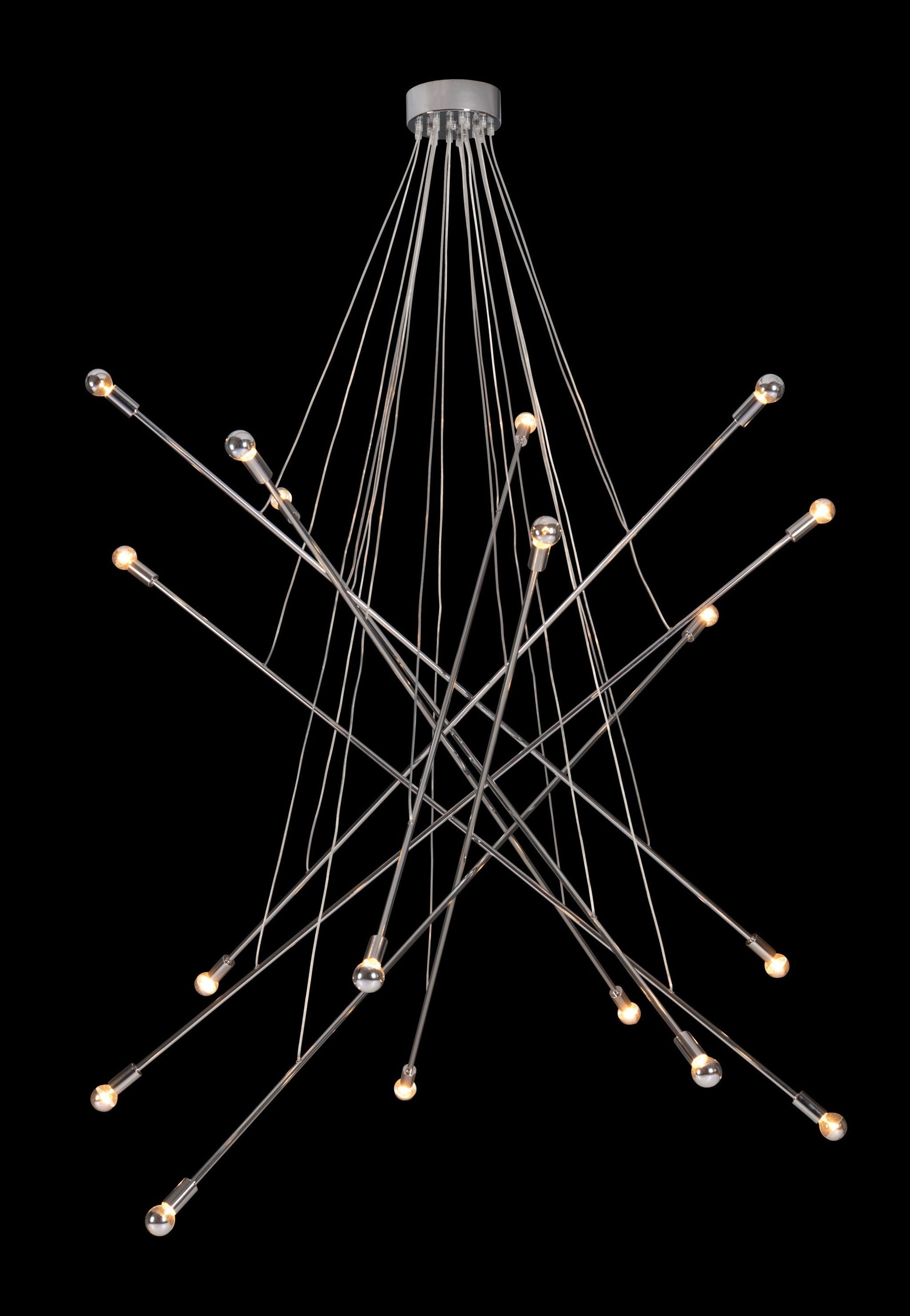 HomeRoots Intersected Ceiling Lamp in Chrome Finish