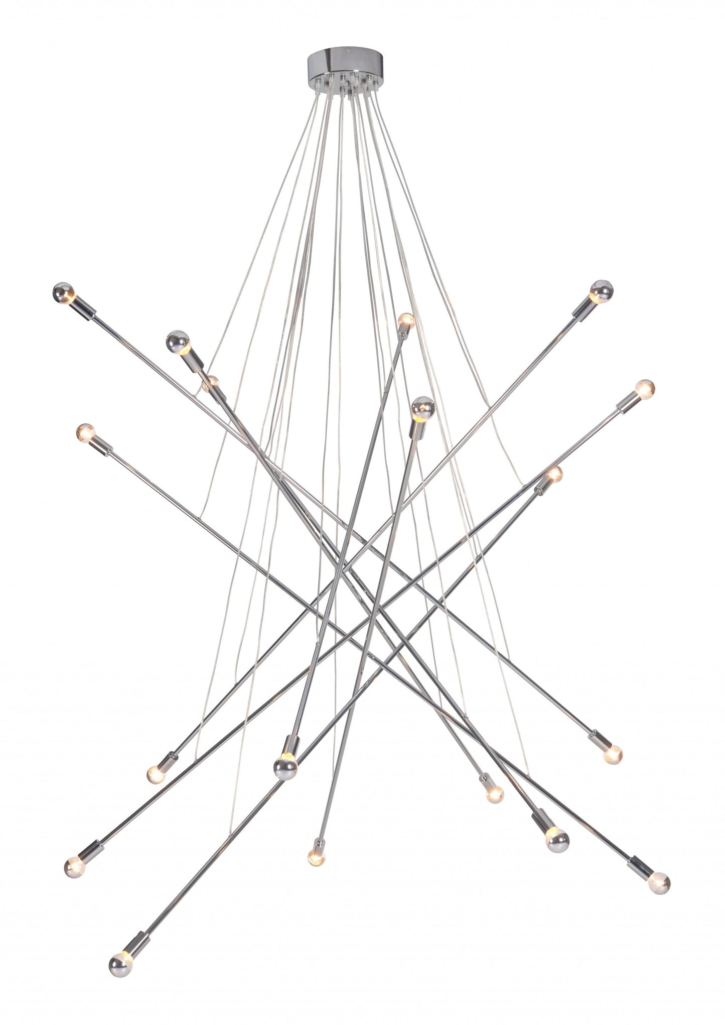 HomeRoots Intersected Ceiling Lamp in Chrome Finish