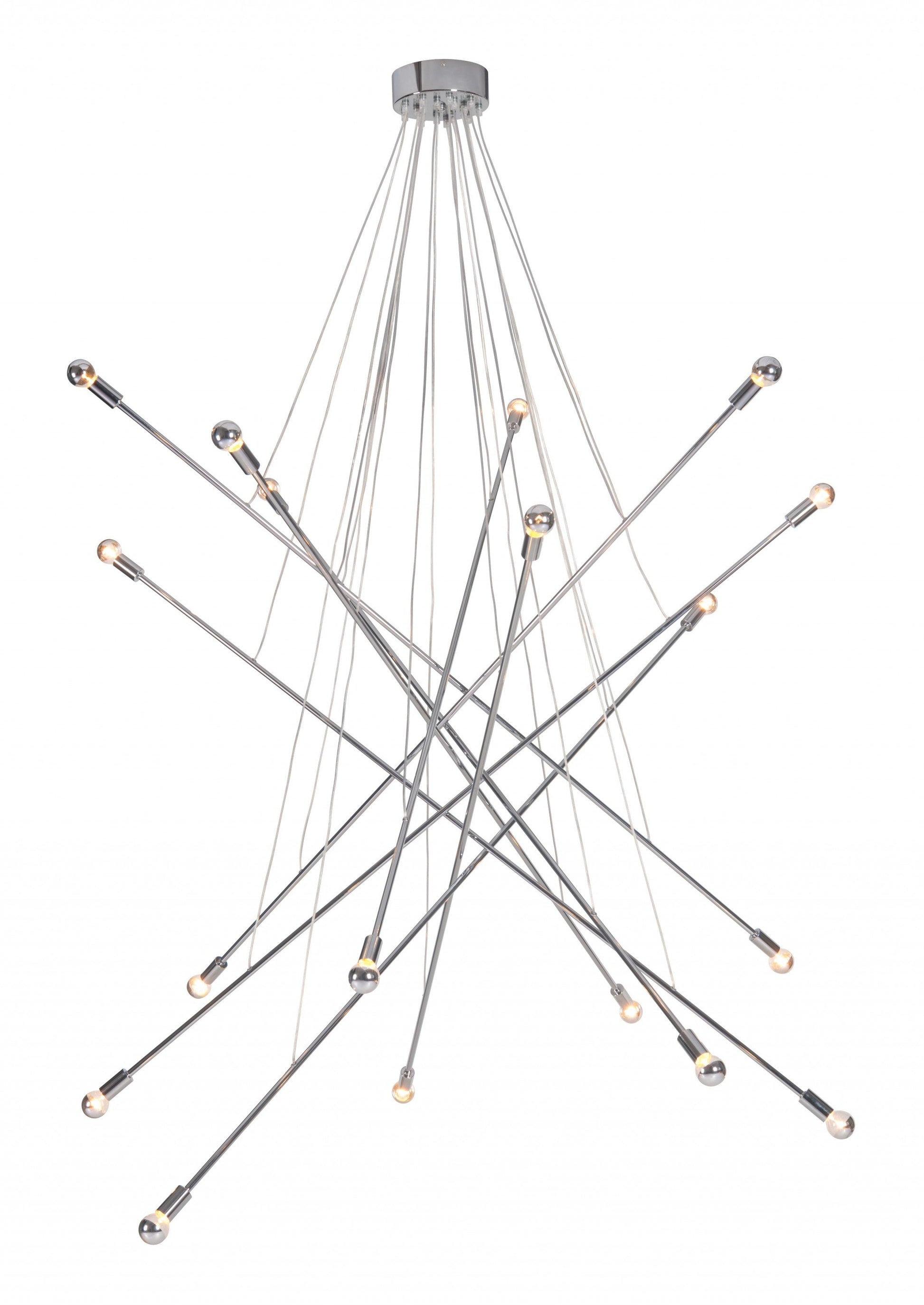 HomeRoots Intersected Ceiling Lamp in Chrome Finish