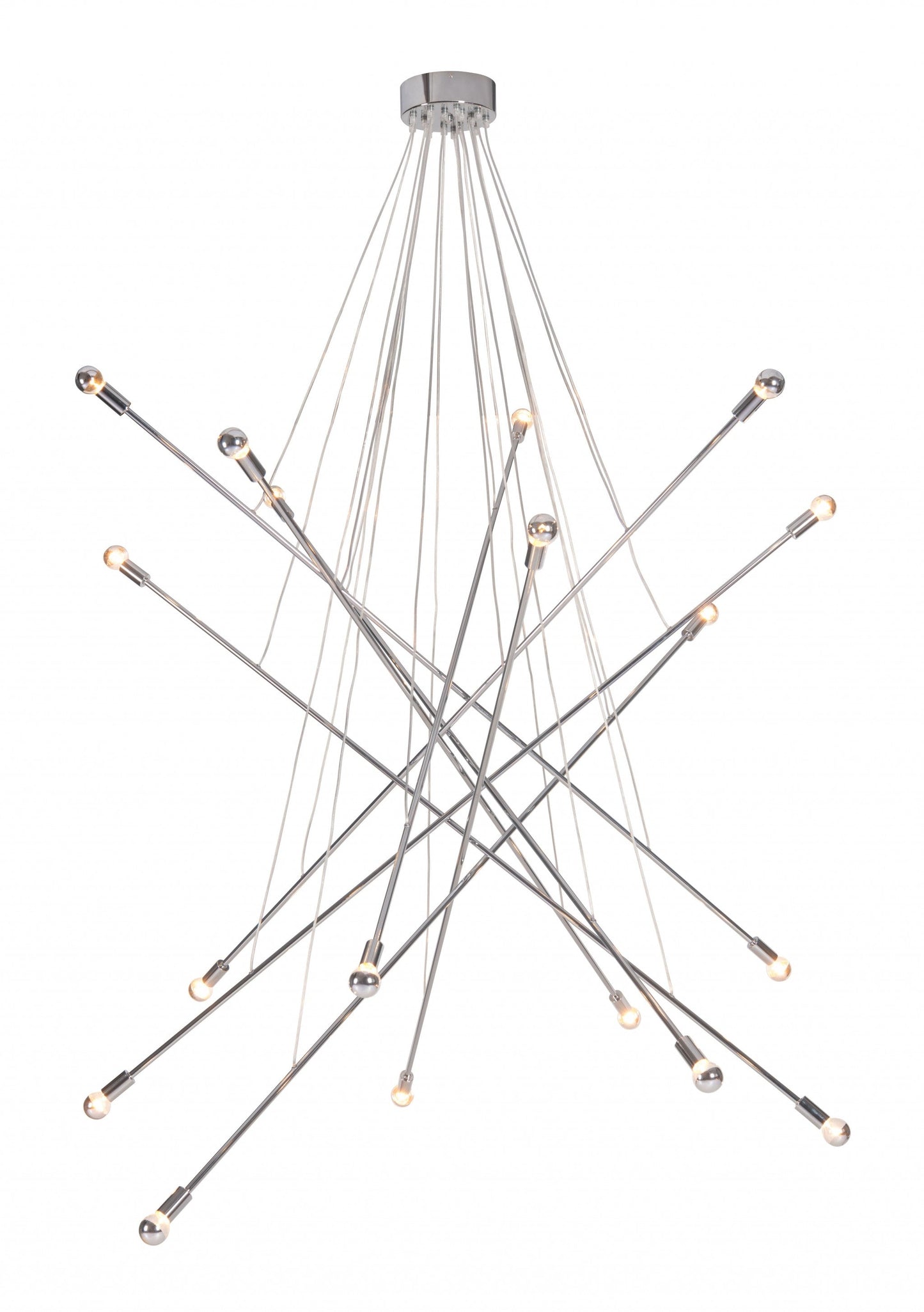HomeRoots Intersected Ceiling Lamp in Chrome Finish
