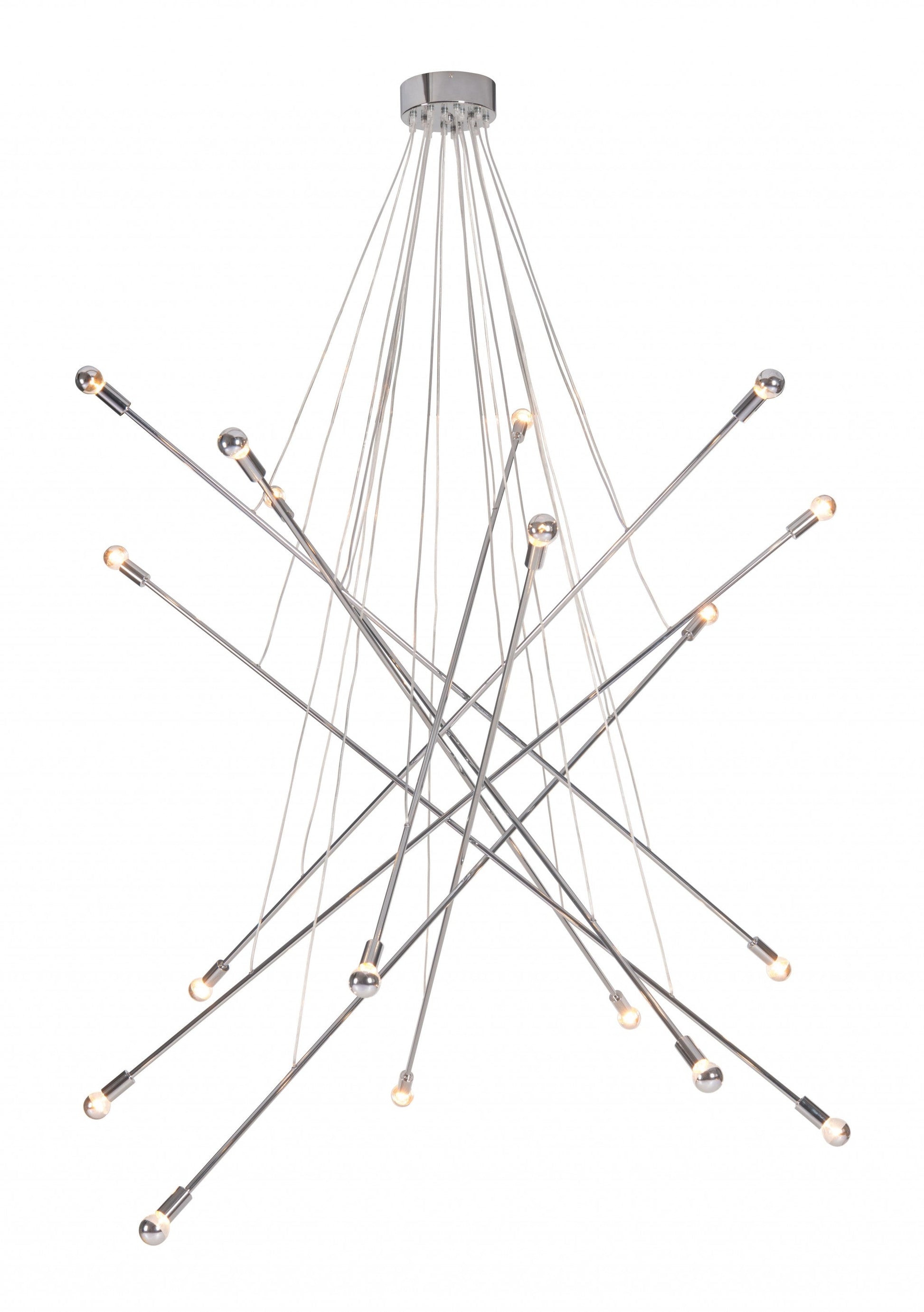 HomeRoots Intersected Ceiling Lamp in Chrome Finish