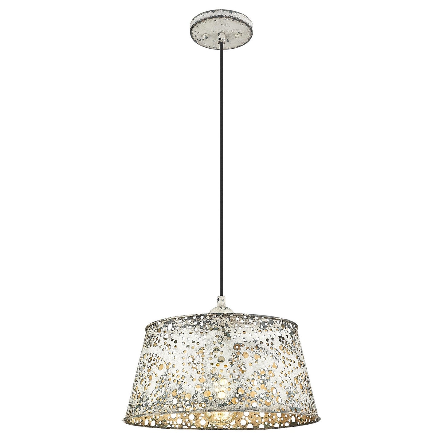 HomeRoots Iris 1-Light Pendant in Aged Ivory Finish