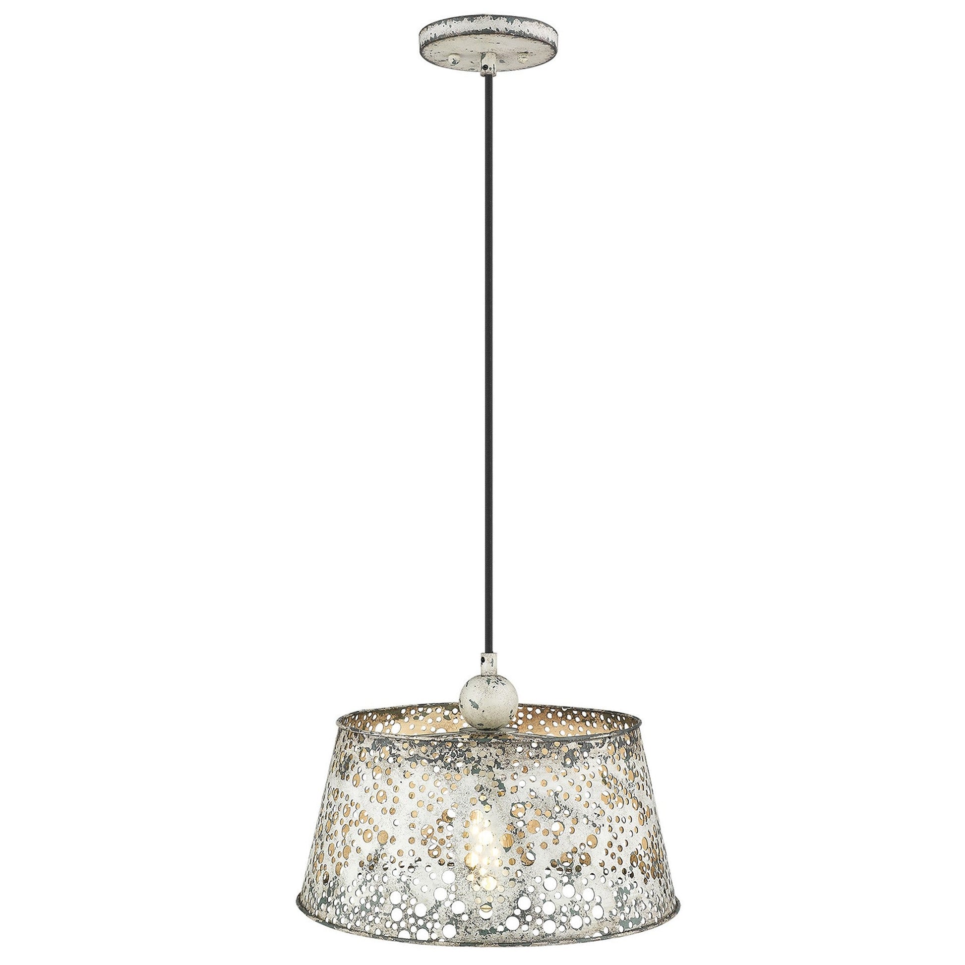 HomeRoots Iris 1-Light Pendant in Aged Ivory Finish