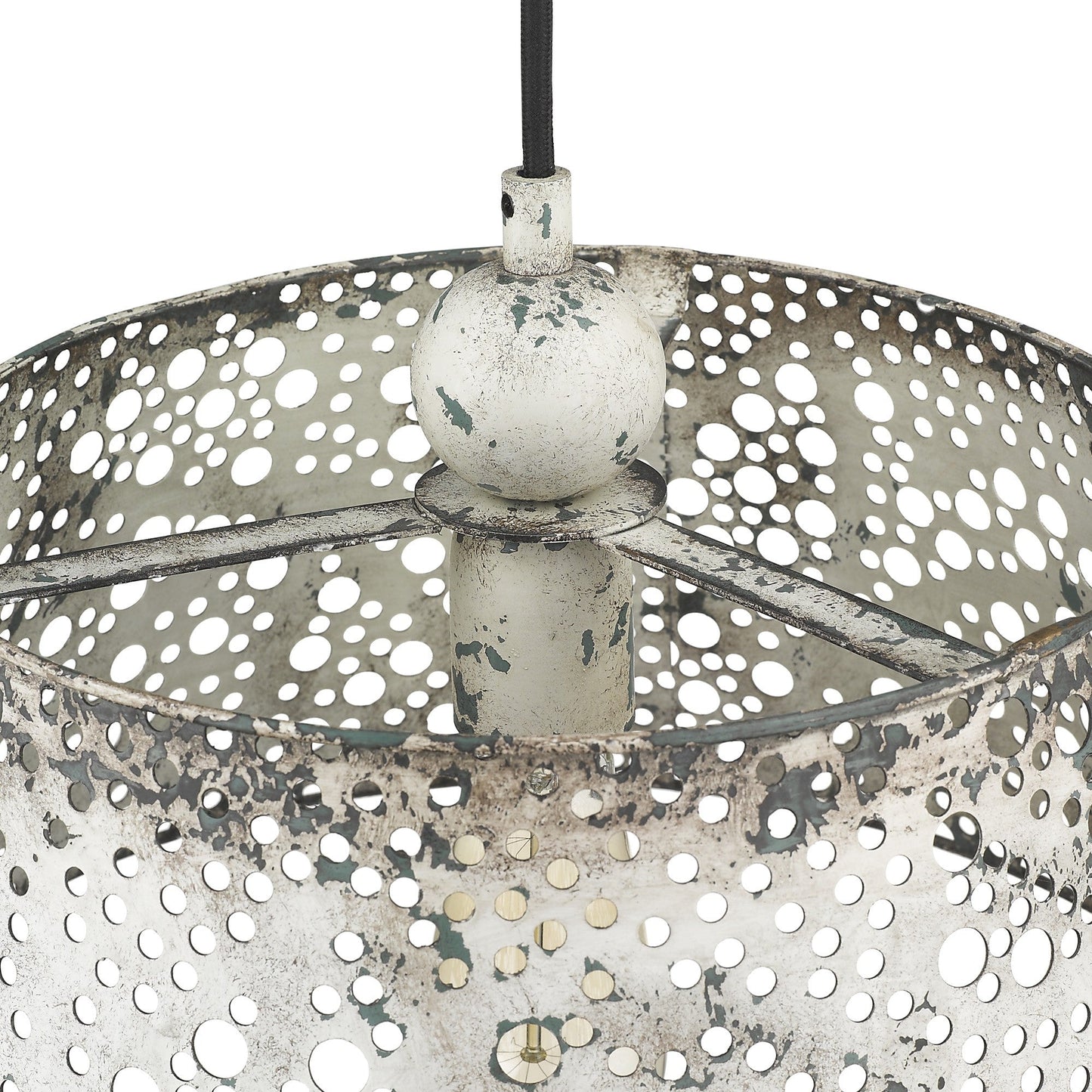 HomeRoots Iris 1-Light Pendant in Aged Ivory Finish