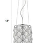 HomeRoots Isabella 1-Light Drum Pendant With Crystal Accents and Polished Nickel Finish