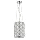HomeRoots Isabella 1-Light Drum Pendant With Crystal Accents and Polished Nickel Finish