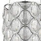 HomeRoots Isabella 1-Light Drum Pendant With Crystal Accents and Polished Nickel Finish