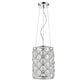 HomeRoots Isabella 1-Light Drum Pendant With Crystal Accents and Polished Nickel Finish