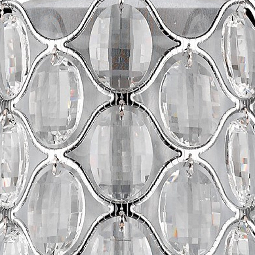 HomeRoots Isabella 1-Light Wall Sconce With Crystal Accents in Polished Nickel Finish
