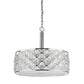 HomeRoots Isabella 4-Light Drum Pendant With Crystal Accents and Polished Nickel Finish