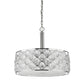 HomeRoots Isabella 4-Light Drum Pendant With Crystal Accents and Polished Nickel Finish
