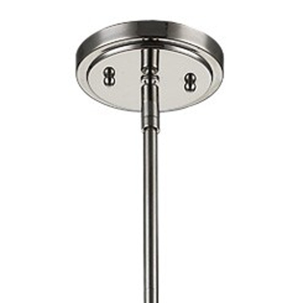 HomeRoots Jade 1-Light Pendant With Vertical Structural Frames and Polished Nickel Finish