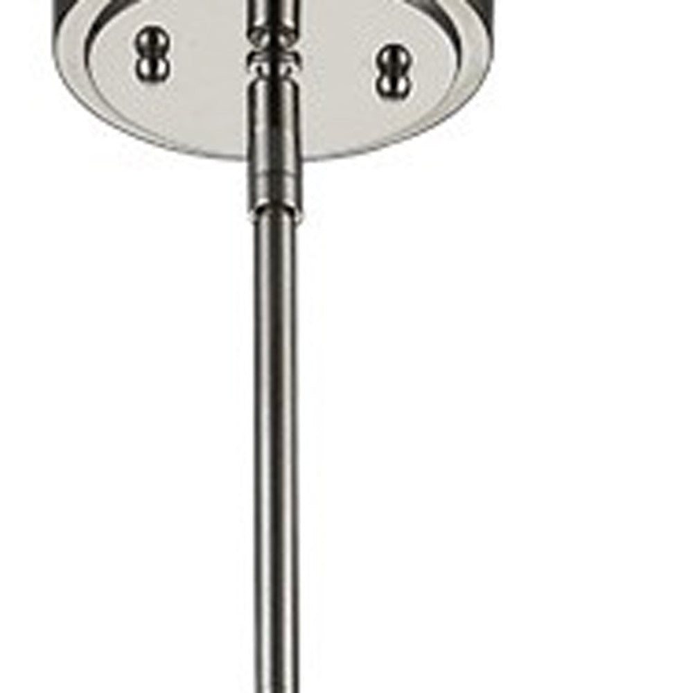 HomeRoots Jade 1-Light Pendant With Vertical Structural Frames and Polished Nickel Finish
