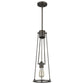 HomeRoots Jade 1-Light Pendant With Vertical Structural Frames in Oil Rubbed Bronze Finish