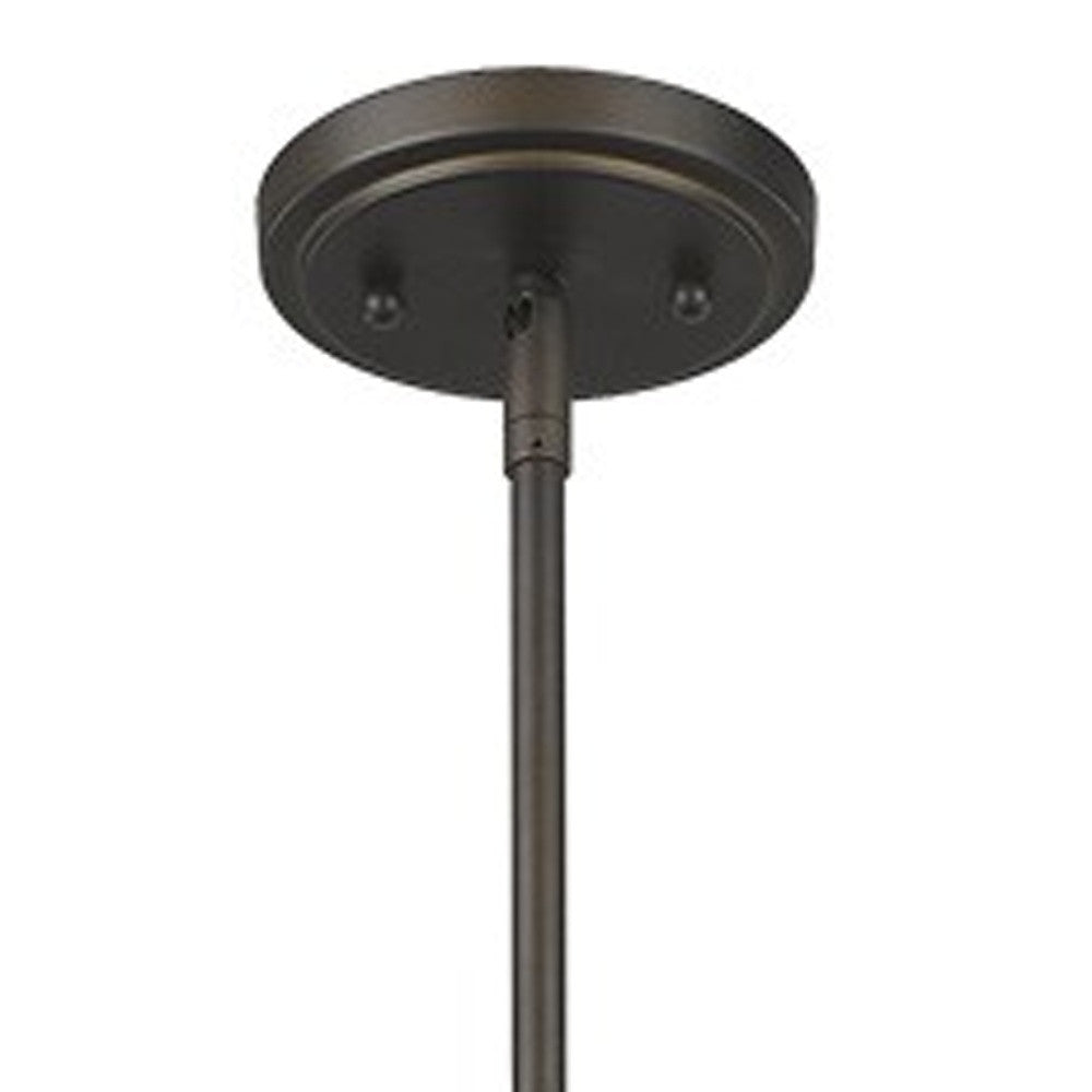 HomeRoots Jade 1-Light Pendant With Vertical Structural Frames in Oil Rubbed Bronze Finish