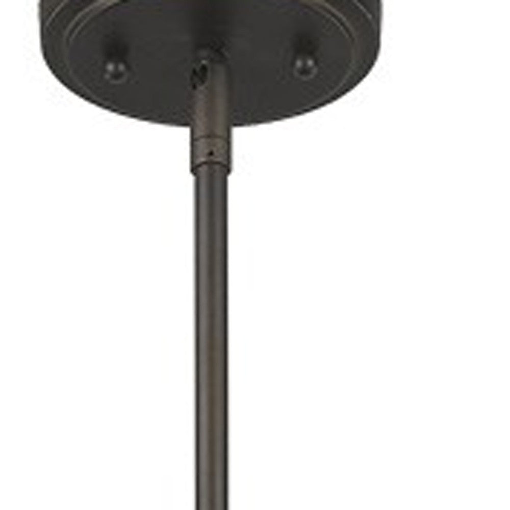 HomeRoots Jade 1-Light Pendant With Vertical Structural Frames in Oil Rubbed Bronze Finish