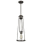 HomeRoots Jade 1-Light Pendant With Vertical Structural Frames in Oil Rubbed Bronze Finish