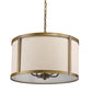 HomeRoots Jessica 4-Light Drum Pendant With Metal Rimmed Fabric Shade in Raw Brass Finish