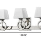 HomeRoots Josephine 3-Light Vanity Light With Etched Glass Shades in Polished Nickel Finish