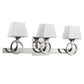 HomeRoots Josephine 3-Light Vanity Light With Etched Glass Shades in Polished Nickel Finish