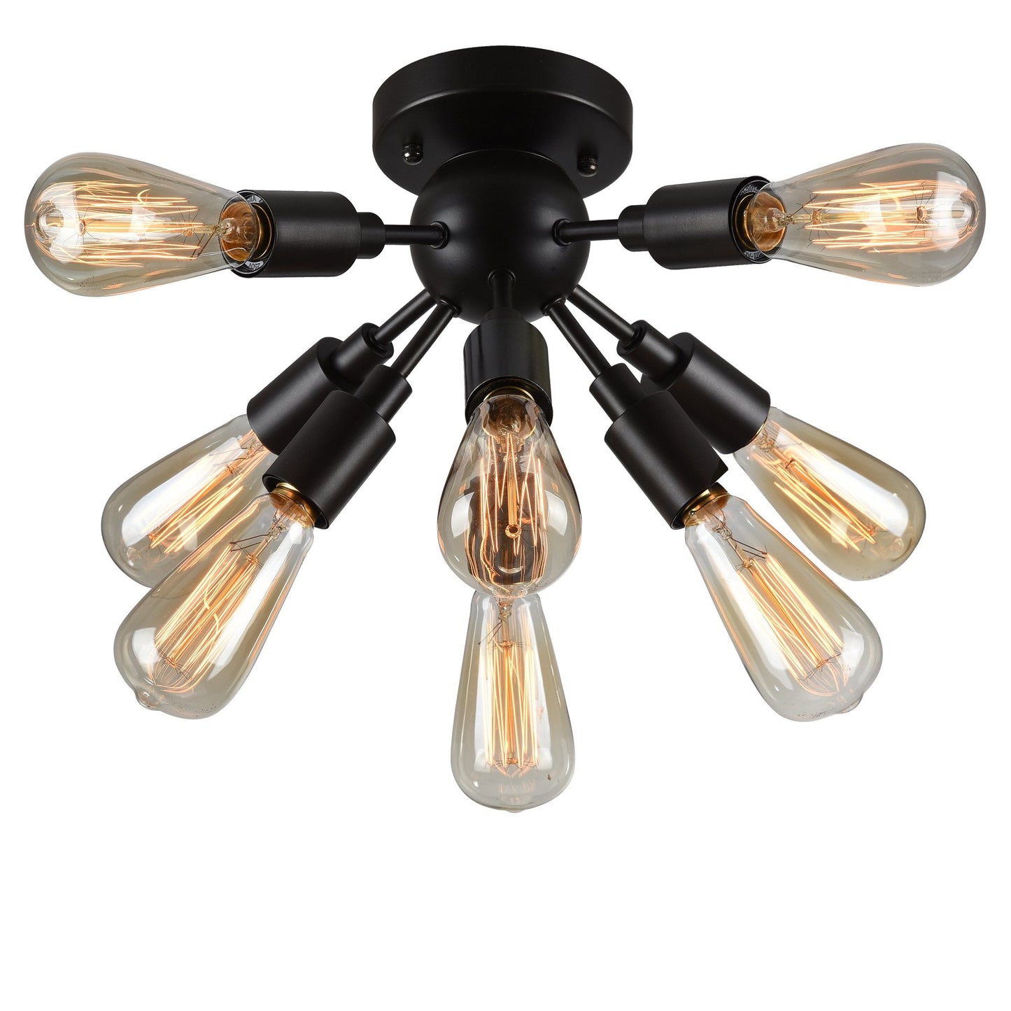 HomeRoots Juvan Edison Bulbs 8-Light Ceiling Light In Antique Bronze