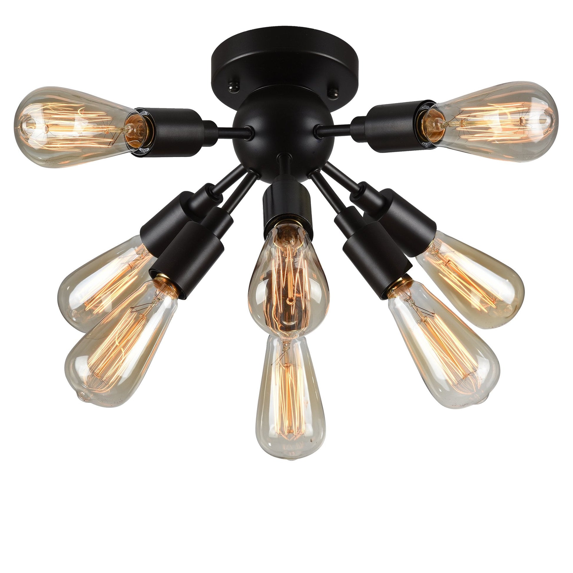 HomeRoots Juvan Edison Bulbs 8-Light Ceiling Light In Antique Bronze