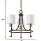 HomeRoots Kara 3-Light Chandelier With Fabric Shades And Crystal Bobeches in Oil-Rubbed Bronze Finish