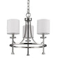 HomeRoots Kara 3-Light Chandelier With Fabric Shades And Crystal Bobeches in Polished Nickel Finish