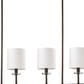 HomeRoots Kara 4-Light Island Pendant With Fabric Shades And Crystal Bobeches in Oil Rubbed Bronze Finish