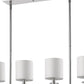 HomeRoots Kara 4-Light Polished Nickel Island Pendant With Fabric Shades And Crystal Bobeches