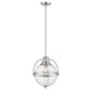 HomeRoots Kassian 1-Light Pendant in Satin Nickel Finish