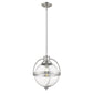 HomeRoots Kassian 1-Light Pendant in Satin Nickel Finish