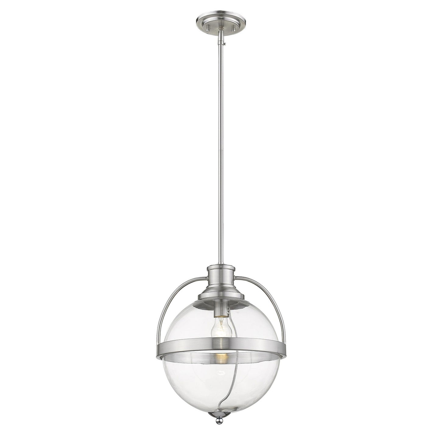 HomeRoots Kassian 1-Light Pendant in Satin Nickel Finish