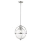 HomeRoots Kassian 1-Light Pendant in Satin Nickel Finish