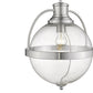 HomeRoots Kassian 1-Light Pendant in Satin Nickel Finish