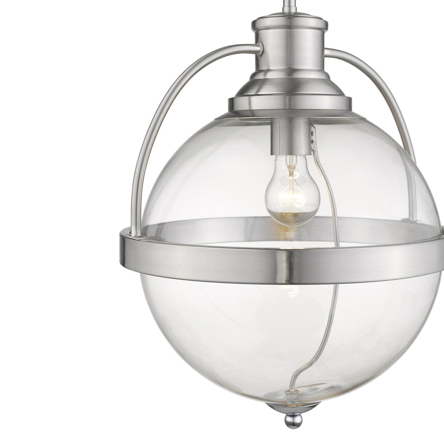 HomeRoots Kassian 1-Light Pendant in Satin Nickel Finish