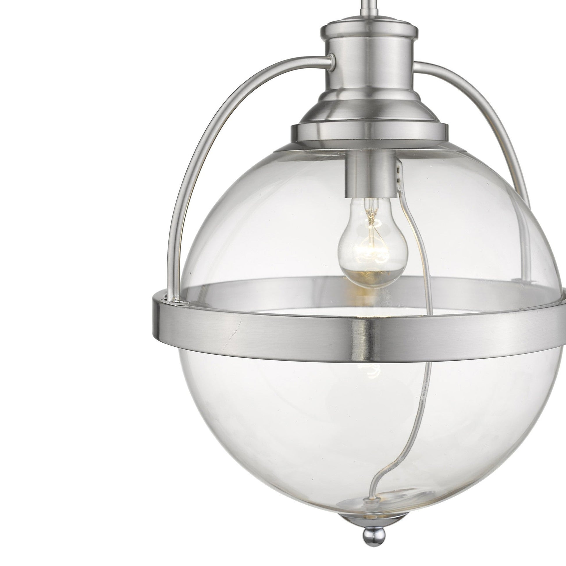 HomeRoots Kassian 1-Light Pendant in Satin Nickel Finish